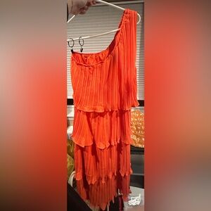 One Shoulder Pleated Ruffle Tiered Chiffon Dress from Amazon - New/with tags